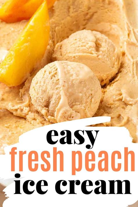 Flavored with fresh peaches and vanilla bean paste! This peach ice cream recipe is made with fresh, juicy peaches and is easier than you think! Adding vanilla bean paste and using ripe peaches make this the best peach ice cream you’ll ever try! Fresh Peach Ice Cream, Easy Dinner Party Desserts, Poached Peaches, Peach Ice Cream Recipe, Easy Vegan Cookies, Best Easy Dessert Recipes, Cheesecake Bites Recipe, Vanilla Bean Paste, Dinner Party Desserts