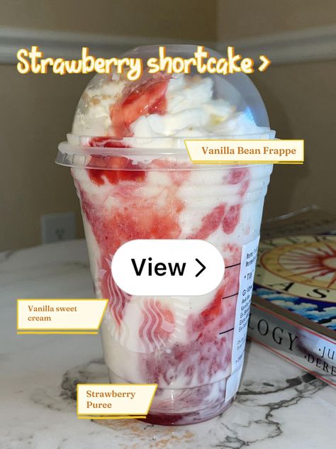 Lemon8 · Starbucks 🍰 Strawberry shortcake 🍰 Drink > · @𝑀𝓈.𝒞𝓇𝓊𝓂𝓅 Strawberry Shortcake Starbucks Drink, Drinks To Get From Starbucks, Starbucks Strawberry Shortcake, Strawberry Shortcake Drink, Vanilla Bean Frap, Starbucks Strawberry, Starbucks Drink, Sweet Cream, Starbucks Drinks