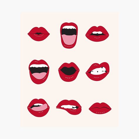 Lips Graphic, Lips Illustration, Jamie Lee, Matching Paint Colors, Icon Illustration, Meet The Artist, Mini Art, Wall Art Canvas Prints, Sale Poster