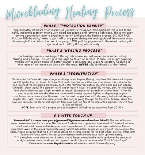 Microblading Aftercare Instructions: Stages Of Microblading Healing Process Microblading Aftercare Instructions, Microblading Healing Stages, Microblading Healing Process, Brows At Home, Microblading Aftercare, Body Form, Day By Day, Healing Process, Microblading