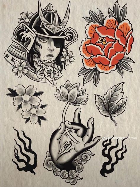 Easy Japanese Tattoo, Old School Peony Tattoo, Ornamental Peony Tattoo, Neojapan Tattoo, Japanese Tattoo Art Simple, Japanese Traditional Flash, Hells Paradise Tattoo, Japanese Knee Tattoo, Old School Japanese Tattoo