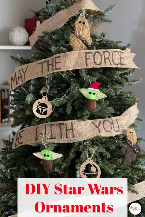 If you have anyone in your family who likes Star Wars, this felt DIY ornament makes a great gift. It's easy and quick to make.If you like baby Yoda, I have a tutorial for a baby Yoda tree topper. But if you just want to make an ornament, it's easy and doesn't require anything complicated. I stitched the one below but you could also glue it together. Here are the steps to make your own:1.) Draw out your pattern on cardboard. As you can see I'm not the best artist. I searched the web f… Diy Baby Yoda, Diy Felt Ornaments, Star Wars Ornaments, Star Wars Christmas Ornaments, Star Wars Christmas Tree, Felt Ornaments Diy, Diy Tree Decor, Easter Tree Ornaments, Diy Ornament