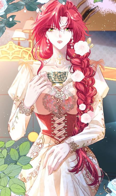 Crazy Princess, Historical Queens, Historical Manhwa, Anime Korea, Red Hair Woman, Queen Black, Trash Of The Counts Family, World Of Darkness, Long Red Hair