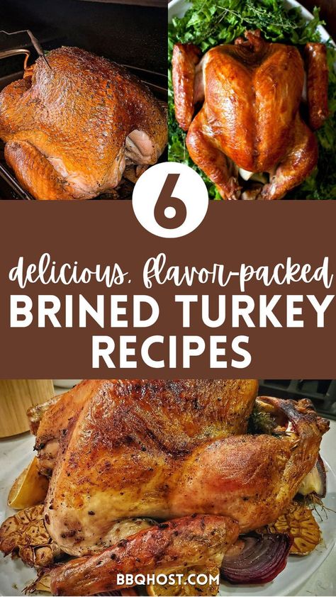 Looking for the best brined turkey recipe? Try these 6 flavorful options, from Maple Cider Bourbon Brined Turkey to Bourbon Brined Smoked Turkey! Brining makes your turkey extra juicy and packed with flavor. Save this now and click through for the complete list! Dry Rub Brine Turkey Recipes, Best Brine For Turkey Recipes, Brined Turkey Recipes, Turkey Brine Recipes Easy, Buttermilk Brined Turkey, Brined Smoked Turkey, Turkey Thanksgiving Recipe, Apple Cider Brined Turkey, Thanksgiving Sliders