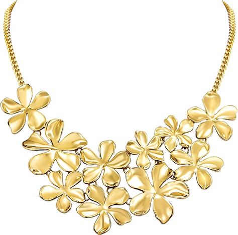 Amazon.com: TOVABA Gold Statement Necklace，Gold Plated Floral Flower Necklace Leaf Short Chunky Collar Bib Necklace Fashion Costume Jewelry Gift for Girl and Women : Clothing, Shoes & Jewelry Statement Necklace Gold, Necklace Leaf, Necklace Resin, Resin Pendant Necklace, Bib Collar, Chunky Statement Necklace, Gold Statement Necklace, Fashion Costume, Chunky Necklace