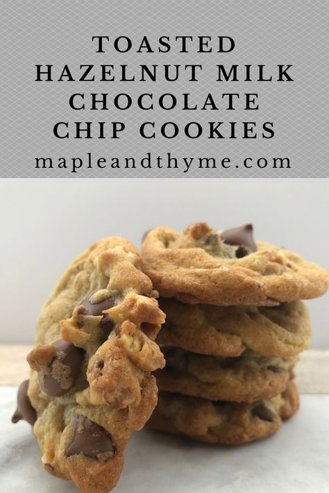 Chocolate Chip Hazelnut Cookies, Hazelnut Chocolate Chip Cookies, Hazelnut Candy Recipes, Hazelnut Cookies Recipes, Hazelnut Recipes Desserts, Hazelnut Milk Recipes, Chocolate Hazelnut Cookies, Hazelnut Recipes, Milk Chocolate Chip Cookies