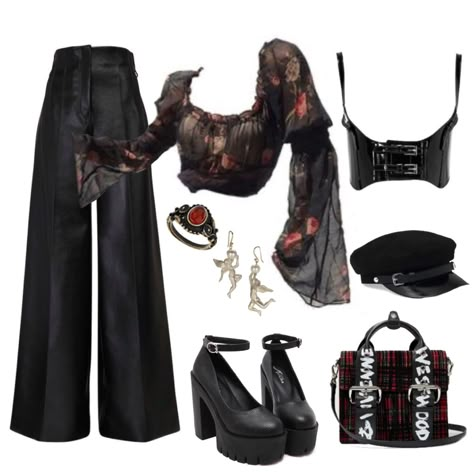 Red And Black Outfit, Vampire Style, Uni Fashion, Red And Black Outfits, Dark Academy, Style Dark, My Idea, Goth Outfits, Dark Fashion