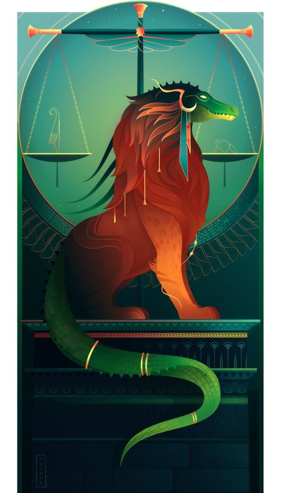 Ammit ~ Egyptian Gods by Yliade Sphinx Egyptian, Museum Statues, Starověký Egypt, Gods Of Egypt, Jamie Hewlett, Ancient Egyptian Gods, Luxor Egypt, Egyptian Mythology, Egyptian Goddess