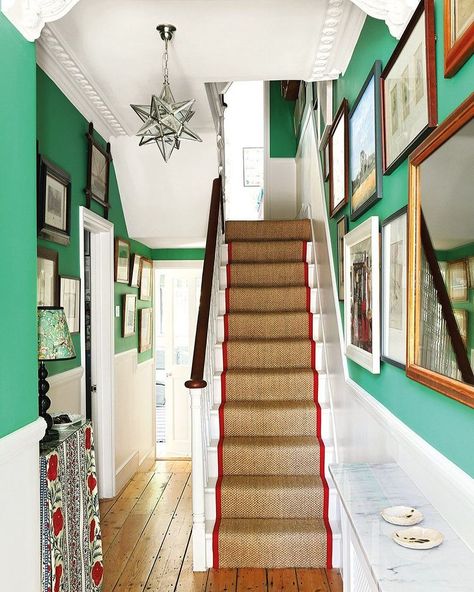 Ralitsa Genkova (@raligenkova) • Instagram photos and videos Jessica Hall, Staircase Hallway, Dumfries House, Sisal Runner, Alternative Flooring, London House, Hall Decor, Grand Homes, Cottage House