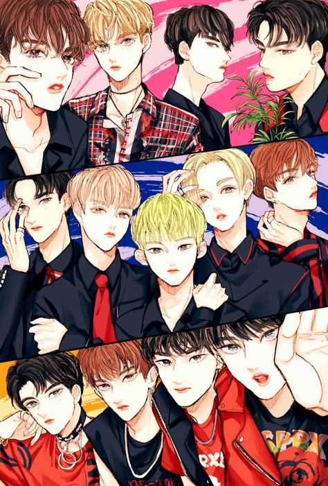 Bless that one who made this fanart😱💥💖 #Seventeen #Art Svt Cartoon, Seventeen Anime, Seventeen Art, Say The Name Seventeen, Svt Fanart, Seventeen Fanart, Kpop Seventeen, Seventeen Dino, Shared Folder