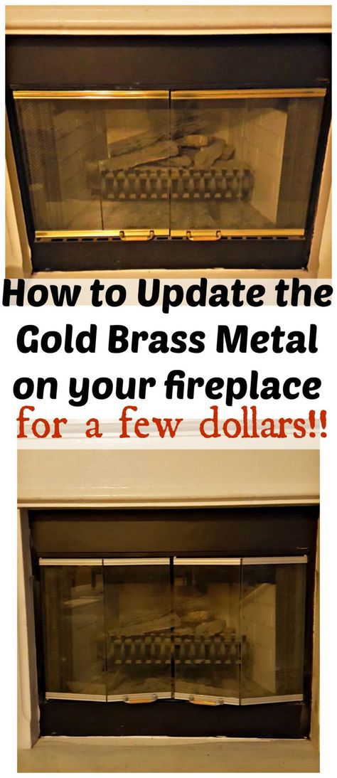 painting brass fireplace Painting Brass Fireplace, Brass Fireplace Makeover, Easy Diy Painting, High Heat Spray Paint, Stucco Fireplace, Diy Fireplace Makeover, Brass Fireplace, Gas Insert, Fireplace Update