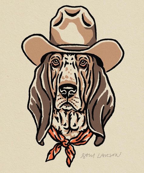 Western Outline Drawings, Simple Western Painting Ideas, Western Drawing Ideas, Western Art Drawings, Western American Traditional, Dog Mural, Western Drawings, Cowboy Hat Drawing, Western Cartoon