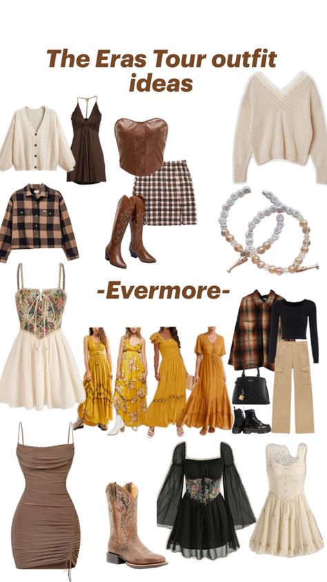 Taylor Swift Evermore Eras Tour Outfits, Eras Tour Outfits Toronto, Fall Eras Tour Outfit, Last Minute Eras Tour Outfit Ideas, Eras Tour Outfits For Cold Weather, Eras Tour Winter Outfits, Eras Tickets, Eras Tour Outfits Ideas, Evermore Outfits