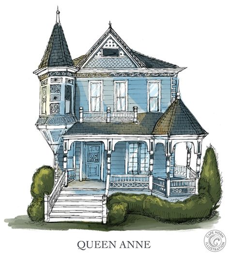 New Orleans Houses, New Orleans Architecture, Queen Anne House, Creole Cottage, Suburban House, Mix Use Building, New Orleans Homes, House Sketch, Casas The Sims 4