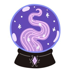 Crystal Ball Coloring Pages, Crystal Ball Sticker, Crystal Ball Doodle, Magic Ball Illustration, Cute Purple Drawing, Cristal Ball Tattoo, Magic Ball Drawing, Crystal Ball Painting, Snow Globe Tattoo