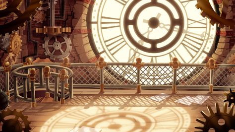 steampunk big ben clock tower inside Environment Pictures, Steampunk Background, Steampunk Ship, Steampunk Games, Tower Clock, Interior Concept Art, Minecraft Steampunk, Steampunk Character, Kim Smith