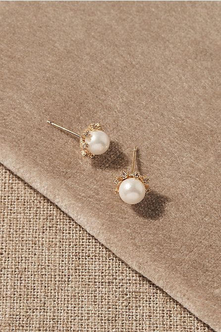 Bridesmaid & Bridal Party Dresses - BHLDN Pearl Earrings Studs, Keshi Pearl Necklace, Jewelry Gift Guide, Cabo Wedding, Crystal Anklet, Pearl Anklet, Pearl Jewelry Wedding, Simple Stud Earrings, Vintage Inspired Jewelry