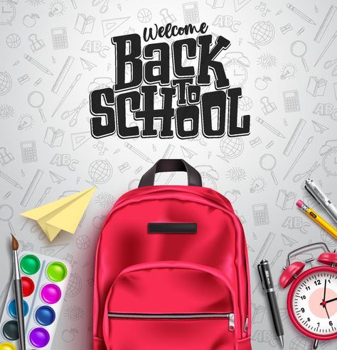 Back To School Images, Back To School Vector, Vector Background Design, Back To School Flyer, Black Creatives, School Vector, Student Picture, School Flyer, Welcome To School