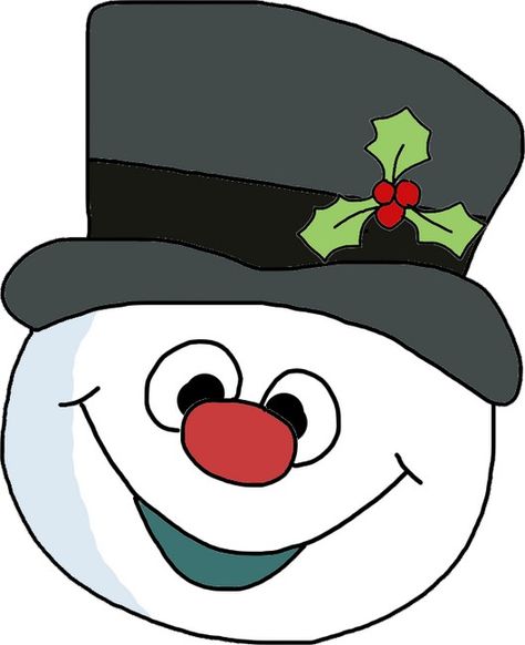 Snowman Clipart - Head Resembles Frosty the Snowman Simple Snowman Face, Snowman Faces Template Free Printable, Frosty The Snowmen Drawing, Snowman Outline Free Printable, Snowman Faces Patterns Free Printable, Free Printable Snowman Faces, Snowman Faces Template, Snowman Pictures Image, Frosty The Snowman Crafts