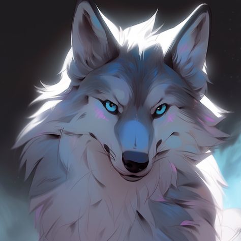 Wolf Oc Art, Planets Aesthetic, Wolf Pics, Wolf's Rain, Wolf’s Rain, Anime Wolves, Wolf Designs, Light Blue Eyes, Simple Sketch