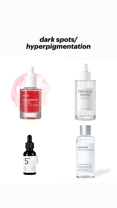 Korean skincare products for hyperpigmentation and dark spots Skincare Products For Hyperpigmentation, Skincare For Hyperpigmentation, Products For Hyperpigmentation, Korean Skincare Products, Korean Skincare, Dark Spots, Skincare Products, Serum, Beauty