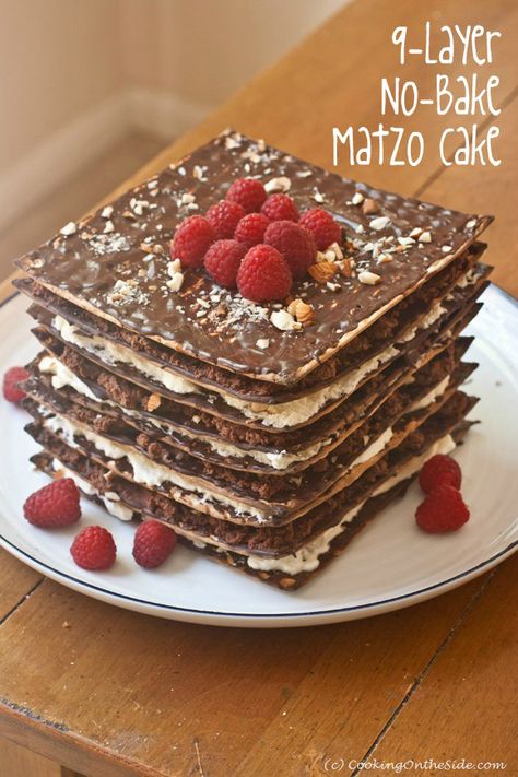 Post image for 9-Layer No-Bake Matzo Cake Matzo Cake, Matzah Recipes, Feast Of Unleavened Bread, Passover Desserts, Jewish Holiday Recipes, Matzo Meal, Passover Seder, Passover Recipes, Kosher Recipes