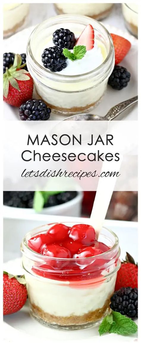 Celebration Cheesecake, Mason Jar Cheesecake, Mason Jar Desserts Recipes, Toppings Bar, Mason Jar Desserts, Cheesecake In A Jar, Mini Cheesecake Recipes, Fun Dessert, Cheesecake Dessert