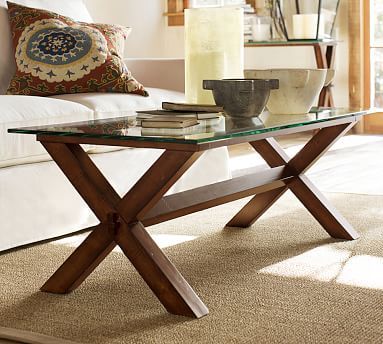 Glass Dining Table Decor, Glass Wood Table, Ava Wood, Coffee Table Pottery Barn, Traditional Coffee Table, Perfect Coffee Table, Glass Side Tables, Coffee Tables For Sale, Glass Top Coffee Table