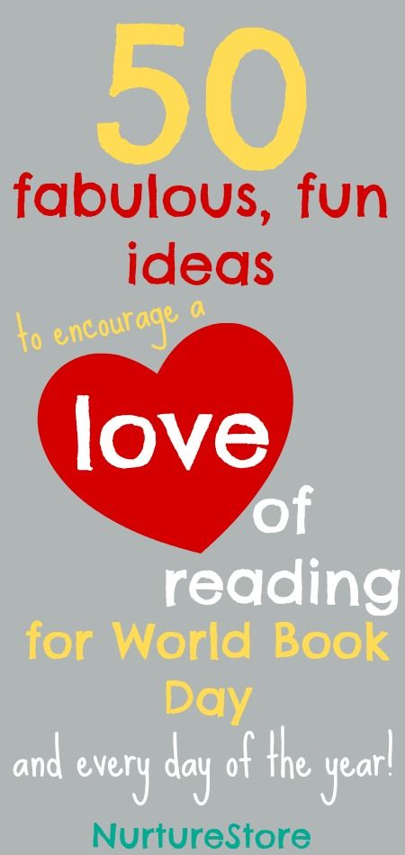 50 fabulous, fun ideas to encourage a love of reading - great for World Book Day or any day of the year! Book Day Ideas, Storybook Activities, World Book Day Activities, World Book Day Ideas, Number Game, Love Of Reading, World Book Day, Library Lessons, Book Day