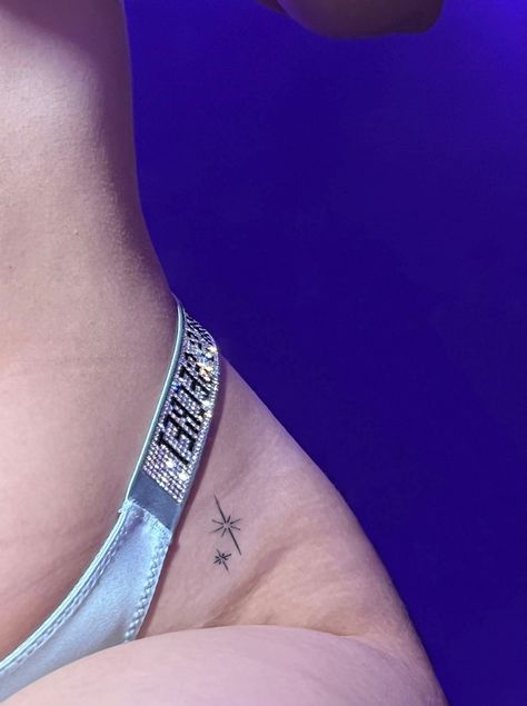 Matching Sparkle Tattoo, Hip Sparkle Tattoo, Sparkle Hip Tattoo, Sparkle Star Tattoo, Tattoo On Hip Bone, Wrap Around Ankle Tattoos, Small Thigh Tattoos, Lower Stomach Tattoos, Sparkle Tattoo