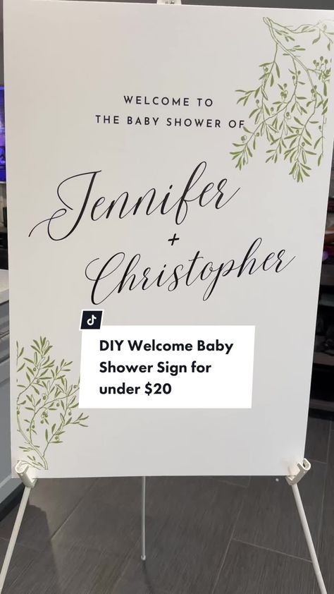 DIY welcome sign for my baby shower for under $20 #babyshowerdiy #baby... | TikTok Diy Baby Shower Signs Entrance, Diy Baby Shower Sign, Cricut Baby Shower Decorations, Baby Shower Sign Ideas, Welcome Baby Shower Sign, Diy Welcome Sign, Welcome Baby Signs, Cricut Baby Shower, Make Your Own Sign