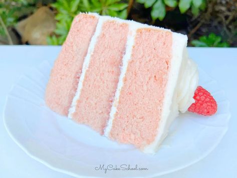 Raspberry Champagne Cake, Raspberries Cake, Champagne Cake Recipe, Raspberry Champagne, Raspberry Powder, My Cake School, Pink Champagne Cake, Doctor Cake, Champagne Cake