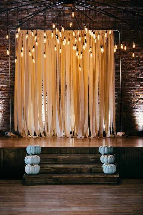 Autumn Industrial Wedding Backdrop Edison Bulb Lighting Wedding, Back Garden Wedding, Pagoda Garden, Ceremony Aisle, Maze Design, Church Stage Design, Edison Bulbs, Garden Wedding Decorations, Tennessee Wedding