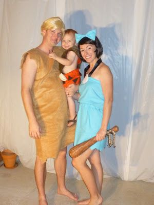 Flinstone's costumes - Barney, Betty, and Bam Bam Bam Bam Family Costume, Barney Betty And Bam Bam Costume, Barney And Betty Rubble Costume, Bam Bam Halloween Costume, Flinstones Halloween, Betty Rubble Costume, Flintstones Costume, Bamm Bamm, Dinner Games