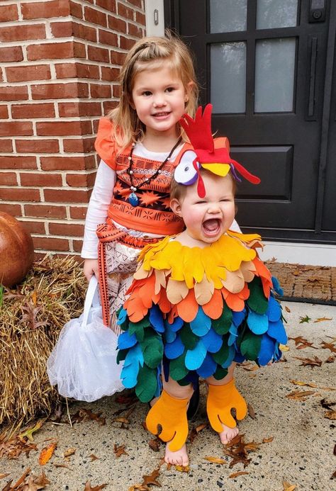 Hei Hei From Moana Inspired Costume | Etsy Heihei Costume, Moana Halloween, Hei Hei Moana, Halloween Costumes For Babies, Adorable Halloween Costumes, Moana Halloween Costume, Costumes For Babies, Pink Brunette, Kid Costumes