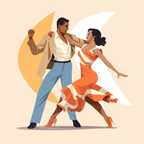 Bachata Dancing Couple Together Bachata Aesthetic Playlist Cover, Bachata Dance Aesthetic, Aventura Bachata Aesthetic, Ballroom Illustration, Salsa Dancing Aesthetic, Salsa Illustration, Cuban Salsa Dancing, Bachata Aesthetic, Bachata Dance Couple