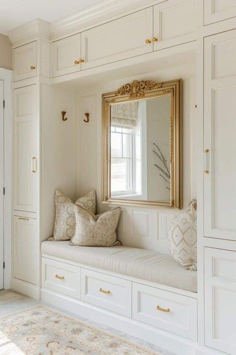 Front Entryway Cabinet Ideas, Drop Zone Ideas, Hallway Remodel, Landry Room, Mudroom Remodel, Front Hallway, Mudroom Decor, Mud Rooms, Entry Ways