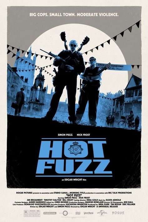 2007 Directed by Edgar Wright Matt Ferguson, Cornetto Trilogy, Hot Fuzz, Big Talk, Edgar Wright, Simon Pegg, Movie Club, Movie Poster Wall, Cinema Movies