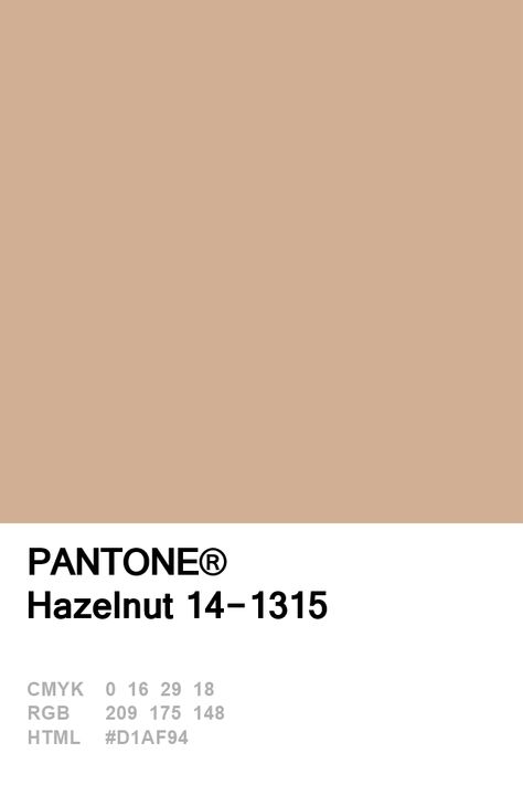 Pantone 'Hazelnut 14-1315'. Coffee Pantone, Skin Tone Color, Summer Color Trends, Pantone 2017, Pantone Colours, Pantone Swatches, Pantone Palette, Colour Pallets, Pantone Colour Palettes