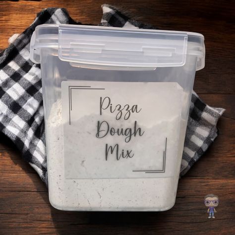 Large Batch Pizza Dough Recipe, Pizza Dough Mix Dry, Pizza Crust Mix Recipes, Personal Pizza Dough, Diy Pizza Dough, Mix Pizza, Gluten Free Pantry, Homemade Dry Mixes, Quick Pizza