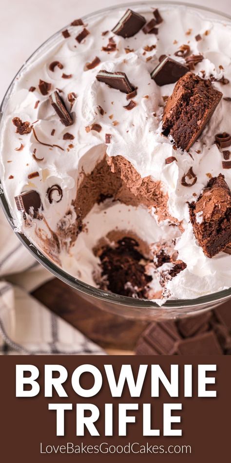 Brownie Trifle recipe Brownie Trifle Recipe, Trifle Bowl Recipes, Easy Trifle, Super Easy Dessert, Chocolate Pudding Desserts, Trifle Dessert Recipes, Homemade Chocolate Truffles, Brownie Trifle, Super Easy Desserts