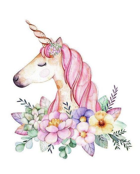 🦄 Para mi Painted Buckets, Painting Unicorn, Wallpaper Unicorn, Magical Watercolor, 심플한 그림, Unicorn Painting, Unicorn Drawing, Unicorn Pictures, Unicorn Illustration