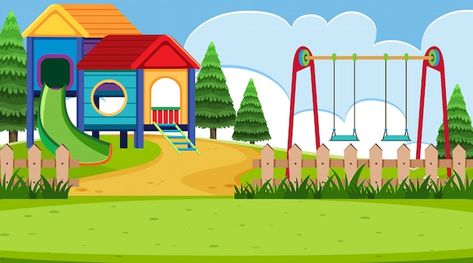 Simple Playground, Playground Background, Cartoon Park, Train Cartoon, Children's Book Layout, Canva Editing, Community Places, Mind Map Design, Doodle Characters