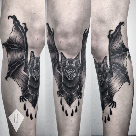 Bat Knee Tattoo Traditional, Bat Shin Tattoo, Knee Bat Tattoo, Bat Knee Tattoo, Bat Tattoos, Bats Tattoo Design, Shin Tattoo, Bat Tattoo, Japan Tattoo