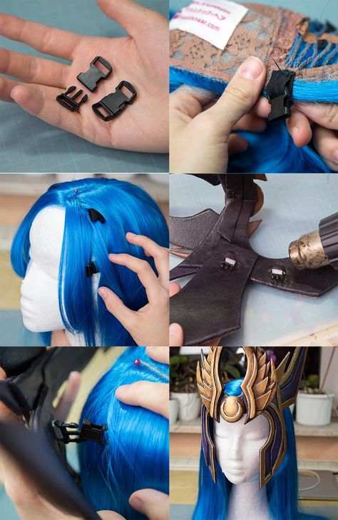 how to keep headpieces attached to wigs Kamui Cosplay, Peach Costume, Costume Tutorial, Diy Kostüm, Anime Wigs, Cosplay Armor, Epic Cosplay, Steampunk Cosplay, Diy Costume