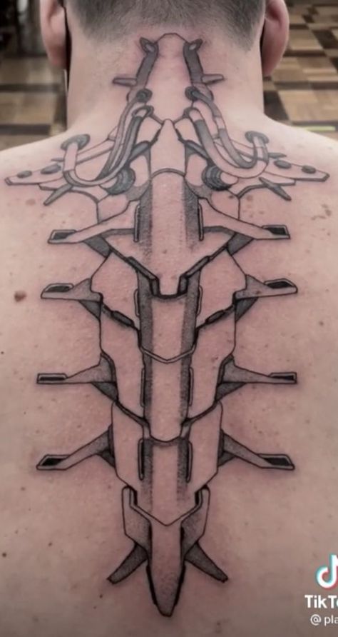 Syfy Tattoo Ideas, Tech Tattoo Sleeve, Mech Tattoo Design, Cybernetic Tattoo Design, Cyberpunk Sandevistan Tattoo, Cyberpunk 2077 Tattoo Design Ideas, Cyberpunk Neck Tattoo, Cyberpunk Tattoo Back, Cyberpunk Leg Tattoo