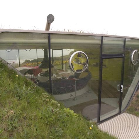 10 Underground Homes That are Crazy Cool Secret Hiding Spots, Grass Roof, Dunes House, Overhead Garage Door, Garage Door Springs, Geothermal Heating, Earth Sheltered, Modernist Architects, Underground Homes