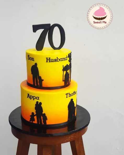 Cake Designs 70th Birthday, 80th Birthday Cake For Grandfather, Grandfather Cake, 80 Birthday, Tier Cakes, 2 Tier Cake, Birthday Cake For Him, Birthday Cake Topper Printable, 50th Birthday Cake