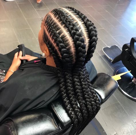 Thick Feed In Braids, Crowrows Braids, Crowrows Braids Black Hair, Braids Black Hair, Hairstyles Trending, Feed In Braids, Braids Pictures, Braids Cornrows, Feed In Braids Hairstyles