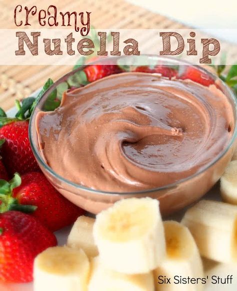 Nutella Dip Recipes, Nutella Dip, Fruit Dips Recipes, Resep Salad, Nutella Recipes, Fruit Dip, Healthy Snacks Easy, Köstliche Desserts, Dip Recipe